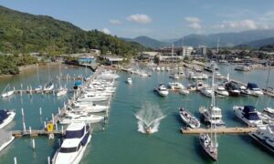 vista aérea das marinas em ubatuba
